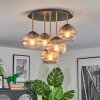Koyoto Plafondlamp, Kogellampje 45 cm Messing, Zwart, 5-lichts