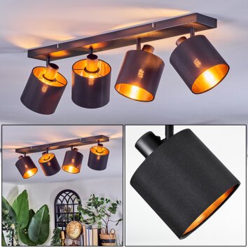 Alsen Plafondlamp, Plafondspot Zwart, 4-lichts
