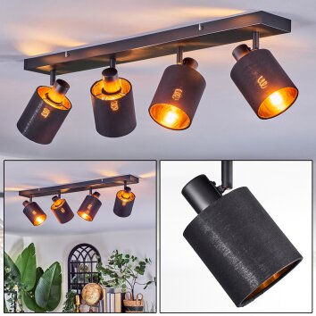 Fallhagen Plafondlamp, Plafondspot Zwart, 4-lichts