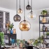 Koyoto Hanglamp, Kogellampje, Hanglamp 45 cm Amber, Duidelijk, Rookkleurig, 5-lichts