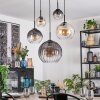 Koyoto Hanglamp, Kogellampje, Hanglamp Amber, Duidelijk, Rookkleurig, 5-lichts