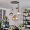 Koyoto Hanglamp, Kogellampje, Hanglamp Amber, Duidelijk, Rookkleurig, 5-lichts