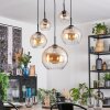 Koyoto Hanglamp, Kogellampje, Hanglamp Amber, Duidelijk, 5-lichts