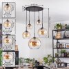 Koyoto Hanglamp, Kogellampje, Hanglamp Amber, Duidelijk, 5-lichts