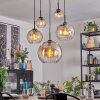 Koyoto Hanglamp, Kogellampje, Hanglamp Amber, Duidelijk, 5-lichts