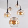 Koyoto Hanglamp, Kogellampje, Hanglamp Amber, Duidelijk, 5-lichts