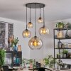 Koyoto Hanglamp, Kogellampje, Hanglamp Amber, Duidelijk, 5-lichts