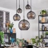 Koyoto Hanglamp, Kogellampje, Hanglamp Rookkleurig, 5-lichts