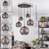 Koyoto Hanglamp, Kogellampje, Hanglamp Rookkleurig, 5-lichts