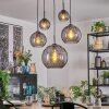 Koyoto Hanglamp, Kogellampje, Hanglamp Rookkleurig, 5-lichts