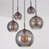 Koyoto Hanglamp, Kogellampje, Hanglamp Rookkleurig, 5-lichts