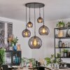 Koyoto Hanglamp, Kogellampje, Hanglamp Rookkleurig, 5-lichts