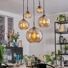 Koyoto Hanglamp, Kogellampje, Hanglamp Amber, 5-lichts