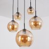 Koyoto Hanglamp, Kogellampje, Hanglamp Amber, 5-lichts