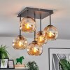 Koyoto Plafondlamp, Kogellampje 37 cm Amber, 5-lichts