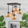 Koyoto Plafondlamp, Kogellampje 37 cm Amber, 5-lichts