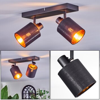 Fallhagen Plafondlamp, Plafondspot Zwart, 2-lichts