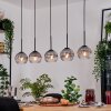 Koyoto Hanglamp, Kogellampje, Hanglamp Natuurlijke kleuren, Zwart, 5-lichts