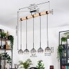 Koyoto Hanglamp, Kogellampje, Hanglamp Natuurlijke kleuren, Zwart, 5-lichts