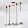 Koyoto Hanglamp, Kogellampje, Hanglamp Natuurlijke kleuren, Zwart, 5-lichts
