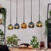 Koyoto Hanglamp, Kogellampje, Hanglamp Natuurlijke kleuren, Zwart, 5-lichts