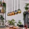 Koyoto Hanglamp, Kogellampje, Hanglamp Natuurlijke kleuren, Zwart, 5-lichts