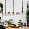 Koyoto Hanglamp, Kogellampje, Hanglamp Natuurlijke kleuren, Zwart, 5-lichts