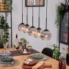 Koyoto Hanglamp, Kogellampje, Hanglamp Natuurlijke kleuren, Zwart, 5-lichts