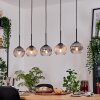 Koyoto Hanglamp, Kogellampje, Hanglamp Natuurlijke kleuren, Zwart, 5-lichts
