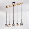 Koyoto Hanglamp, Kogellampje, Hanglamp Natuurlijke kleuren, Zwart, 5-lichts