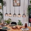 Koyoto Hanglamp, Kogellampje, Hanglamp Natuurlijke kleuren, Zwart, 5-lichts