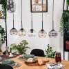 Koyoto Hanglamp, Kogellampje, Hanglamp Natuurlijke kleuren, Zwart, 5-lichts