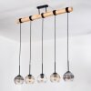 Koyoto Hanglamp, Kogellampje, Hanglamp Natuurlijke kleuren, Zwart, 5-lichts