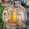Ripoll Hanglamp, Kogellampje, Hanglamp Amber, Rookkleurig, 5-lichts