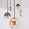 Koyoto Hanglamp, Kogellampje, Hanglamp Goud, Zwart, 5-lichts