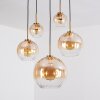 Koyoto Hanglamp, Kogellampje, Hanglamp Goud, Zwart, 5-lichts