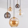 Koyoto Hanglamp, Kogellampje, Hanglamp Goud, Zwart, 5-lichts