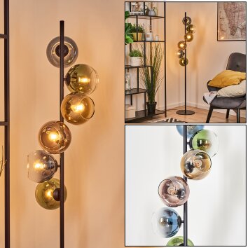 Koyoto Kogellampje, Staande lamp Blauw, Goud, Groen, Duidelijk, Koperkleurig, 6-lichts