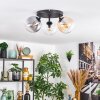 Gastor Plafondlamp, Kogellampje Amber, Duidelijk, Rookkleurig, 3-lichts