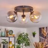 Gastor Plafondlamp, Kogellampje Amber, Duidelijk, Rookkleurig, 3-lichts