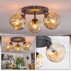Ripoll Plafondlamp, Kogellampje Amber, 3-lichts