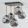Ripoll Plafondlamp, Kogellampje Goud, Zwart, 5-lichts