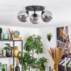 Ripoll Plafondlamp, Kogellampje Rookkleurig, 3-lichts