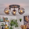Ripoll Plafondlamp, Kogellampje Rookkleurig, 3-lichts