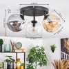 Ripoll Plafondlamp, Kogellampje Amber, Duidelijk, Rookkleurig, 3-lichts
