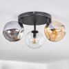 Ripoll Plafondlamp, Kogellampje Amber, Duidelijk, Rookkleurig, 3-lichts