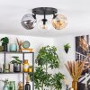 Ripoll Plafondlamp, Kogellampje Amber, Duidelijk, Rookkleurig, 3-lichts