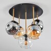 Ripoll Plafondlamp, Kogellampje Messing, Zwart, 5-lichts