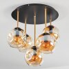 Ripoll Plafondlamp, Kogellampje Messing, Zwart, 5-lichts