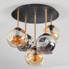 Ripoll Plafondlamp, Kogellampje Messing, Zwart, 5-lichts